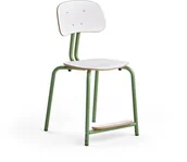 Meble do szkół i przedszkoli - AJ Produkty Krzesło szkolne YNGVE, 4 nogi, zielony, biały, H 500 mm - miniaturka - grafika 1