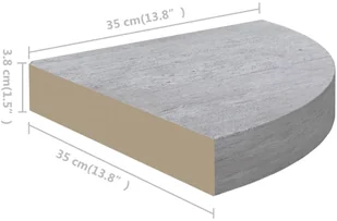 VidaXL Lumarko Narożna półka ścienna, szarość betonu, 35x35x3,8, MDF 326642 VidaXL - Półki do salonu - miniaturka - grafika 9