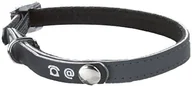 Obroże dla kotów - Bobby Obroża dla kota  adresu, skórzana, szary - miniaturka - grafika 1