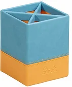 Notesy i bloczki - Rhodia 318817C pojemnik na długopisy (8 x 8 x 11 cm, sztuczna skóra, elegancki i praktyczny, idealny do biura) 1 sztuka, turkusowy 318817C - miniaturka - grafika 1