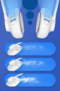 Wentylator Hurtel Przenośny wentylator wiatrak na szyję akumulator 1800 mAh + kabel micro USB niebieski 61412-0 - Wentylatory - miniaturka - grafika 12