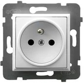 Gniazdka elektryczne - Ospel Gniazdo pojedyncze z uziemieniem Biały Aria - GP-1UZ/m/00 - miniaturka - grafika 1