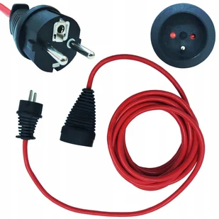 Przedłużacz Czerwony 5 M Kabel W Otulinie - Listwy zasilające - miniaturka - grafika 2