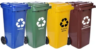 Zestaw 4 pojemniki na odpady 120L Kosz Kubły EN840 - Kosze na śmieci - miniaturka - grafika 2