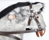 Zabawki na biegunach - Koń Bujany Cezar Siwy Koń Na Biegunach Z Rżeniem - miniaturka - grafika 1