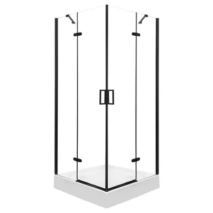 Novoterm Kabina prysznicowa kwadratowa 90x90 Flow Black FLOW 90 BLACK - Kabiny prysznicowe Novoterm Kabina prysznicowa kwadratowa 90x90 Flow Black FLOW 90 BLACK - Kabiny prysznicowe - miniaturka - grafika 1