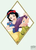 Wyposażenie pokoiku dziecięcego - Obraz Komar Snow White & Dopey WB082 WB082 - miniaturka - grafika 1