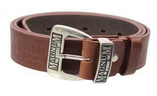 Complex (PL) Pasek Skórzany (PL) Tłoczony Napis "MAGNUM" Skóra Licowa EXTRA 40 mm Brązowy - Paski - miniaturka - grafika 2