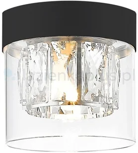 Zuma Line Plafon LAMPA sufitowa GEM C0389-01A-P7AC szklana OPRAWA tuba glamour okrągła czarna przezroczysta C0389-01A-P7AC - Lampy sufitowe - miniaturka - grafika 2