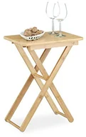 Stoły ogrodowe - Relaxdays Stolik pomocniczy  składany, bambus, drewno, składany mały, prostokątne, HBT: ok. 52 x 40 x 31 cm, naturalny 10020278 - miniaturka - grafika 1