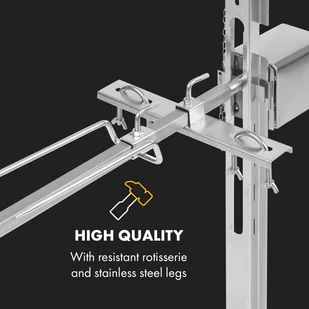 Klarstein Sauenland Survivor, grill do pieczenia prosiąt, rożen obrotowy, 12 W, 70 kg maks., stal szlachetna GQ5-SauenlandSurvivo - Grille - miniaturka - grafika 4