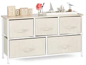 Komody - Relaxdays regał z szufladami, różne warianty, uniwersalne pudełko z szufladami, metal i drewno, beżowy 10023325_493 - miniaturka - grafika 1