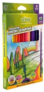 Cricco Kredki trójkątne z temperówką 36 kolorów CRICCO - Kredki, ołówki, pastele i pisaki - miniaturka - grafika 2