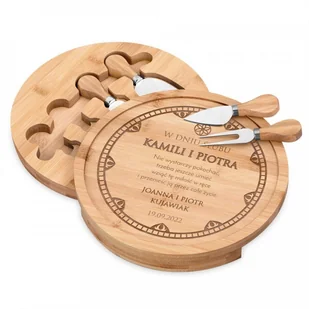 Murrano Deska drewniana do sera zestaw akcesoria grawer dla pary na ślub DSK-SER2-001 - Deski do krojenia - miniaturka - grafika 3