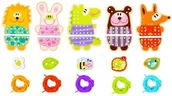 Zabawki zręcznościowe - Tooky Toy TOOKY TOY Drewniana Gra Zręcznościowa Zwierzątka do Sznurowania 5w1 - miniaturka - grafika 1