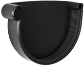 Rynny i akcesoria - Denko rynny z uszczelką 90 mm Lewe Grafit - miniaturka - grafika 1