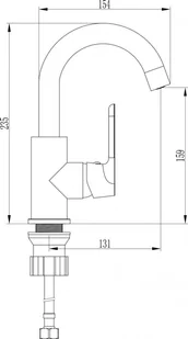 Kuchinox Dima bateria umywalkowa stojąca z wylewką U czarny mat BQD728D - Baterie umywalkowe - miniaturka - grafika 5