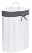 Kosze na bieliznę - Lumarko Lumarko Kosz narożny na pranie bambusowy 60L biało-szary 5902340318324  Goc - miniaturka - grafika 1