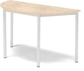 Meble do szkół i przedszkoli - AJ Produkty Stół SONITUS, półokrągły, 1200x600x720 mm, linoleum beż, biały - miniaturka - grafika 1