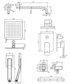 Zestawy prysznicowe - Omnires Slide Zestaw prysznicowy podtynkowy z deszczownicą grafit SYSSL12GR - miniaturka - grafika 1