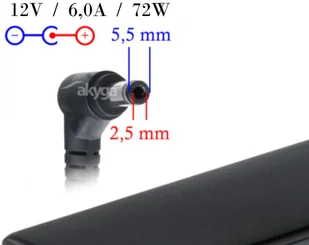 Akyga zasilacz AK-ND-28 12V/6.0A 72W 5.5x2.5 mm ACER/ITX cases/L - Zasilacze do laptopów - miniaturka - grafika 2