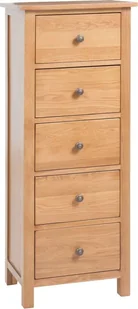 vidaXL Wysoka komoda, 45x32x110 cm, lite drewno dębowe - Kredensy - miniaturka - grafika 2