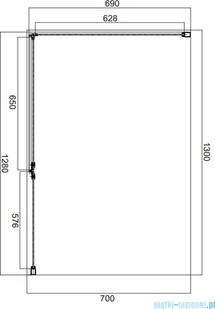 Omnires Manhattan 130x70 ADC13X-A+ADR70X - Kabiny prysznicowe - miniaturka - grafika 2