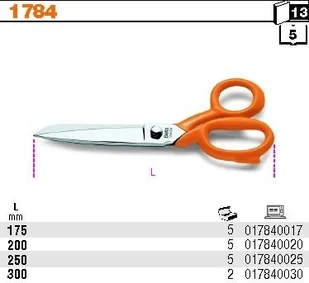 Beta NOŻYCZKI 250MM 1784/250 - Nożyce i noże - miniaturka - grafika 2