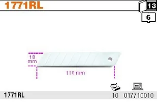 Beta OSTRZA 18MM OPAK.10SZT. 1771RL - Nożyce i noże - miniaturka - grafika 2