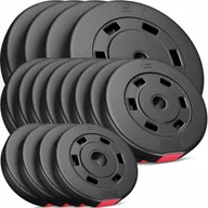 Obciążenia - Zestaw obciążeń bumpery bitumiczne 90kg do sztangi - miniaturka - grafika 1
