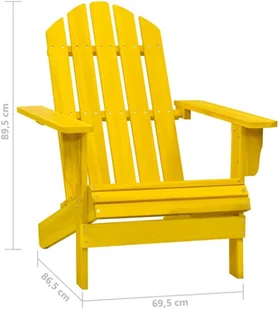 vidaXL Krzesło ogrodowe Adirondack, lite drewno jodłowe, żółte! 315874 - Fotele i krzesła ogrodowe - miniaturka - grafika 6