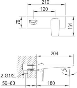 Blue Water Bateria Monaco Chrom MON-BPU.110C - Baterie umywalkowe - miniaturka - grafika 3