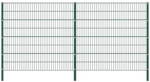GSTORE Panel ogrodzeniowy ze słupkami żelazny 3,4 x 1,6 m zielony GS-278671 - Ogrodzenia - miniaturka - grafika 2