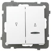 Wyłączniki światła i elektryczne - Ospel Łącznik żaluzjowy z podświetleniem z blokadą mechaniczną Biały - ŁP-7GBS/m/00 As - miniaturka - grafika 1