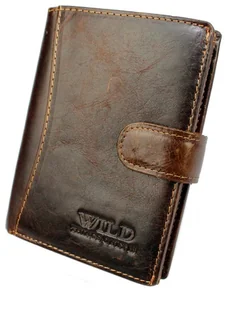 Wild Portfel Męski Skórzany Skóra Licowa Duży Pionowy Z Zapięciem 5502 - Portfele - miniaturka - grafika 9