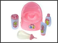 Akcesoria dla lalek - HIPO Nocnik 17cm z akcesoriami w siatce - miniaturka - grafika 1