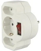 Przedłużacze i rozgałęźniki - Unitec 227000 A wtyczka Schuko 1 X i 2 X Euro szal, biały - miniaturka - grafika 1