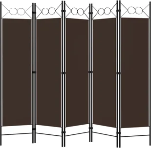 vidaXL Parawan 5-panelowy, brązowy, 200 x 180 cm vidaXL - Parawany - miniaturka - grafika 2