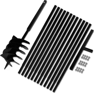 vidaXL vidaXL Świder glebowy z uchwytem, 200 mm, rurą przedłużającą, 13 m, stal - Świdry do ziemi - miniaturka - grafika 2