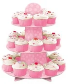 Dekoracje i nakrycia stołu na imprezę - Unique Stojak patera na słodycze różowa - 1 szt. - miniaturka - grafika 1