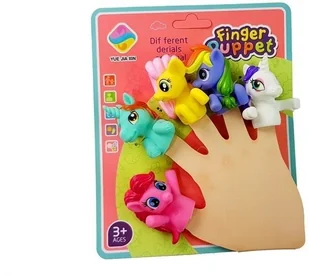 Import LEANToys Nakładki na palce Kucyki Pacynki Jednorożec 5 el 5140 - Pacynki - miniaturka - grafika 3