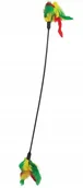 Zabawki dla kotów - Happet Wędka Dla Kota Podwójna Z Piórkami 60cm - miniaturka - grafika 1