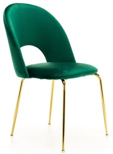 EMWOmeble KRZESŁO TAPICEROWANE KC-903-2 WELUR ZIELONY, NOGI ZŁOTY CHROM 47061 - Krzesła EMWOmeble KRZESŁO TAPICEROWANE KC-903-2 WELUR ZIELONY, NOGI ZŁOTY CHROM 47061 - Krzesła - miniaturka - grafika 3