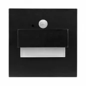 Oprawy, klosze i abażury - Orno TRACO LED 1,5W, oprawa schodowa podtynkowa, 12VDC, 30lm, 6000K, czarny, czujnik ruchu i zmierzchu - miniaturka - grafika 1