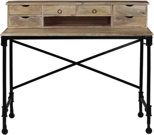 vidaXL Biurko  Sekretarzyk z litego drewna mango i stali 110 x 50 x 96 cm 244947 - Biurka - miniaturka - grafika 5
