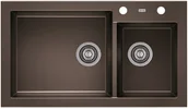 Zlewozmywaki - AXIS GROUP Zlew A-Point 140 2-komorowy dark chocolate - miniaturka - grafika 1