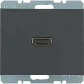 Gniazdka elektryczne - Hager Polo sp. z o.o. K.1 Gniazdo HDMI z przyłączem 90° antracyt mat 3315437006 - miniaturka - grafika 1