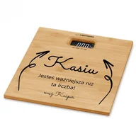 Wagi łazienkowe - Murrano Waga bambusowa łazienkowa z nadrukiem dla żony na imieniny WAG2-023 - miniaturka - grafika 1