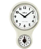 Zegary - Atlanta Zegar ścienny kuchenny z minutnikiem Atlanta 6124 Biały 6124/0 - miniaturka - grafika 1