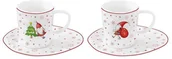Filiżanki - Nuova R2S Easy life FILIŻANKI ESPRESSO ze SPODKAMI Mikołajki - KOMPLET 2 szt. 1986 GNOM - miniaturka - grafika 1